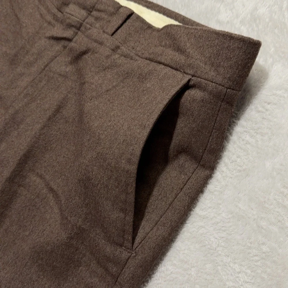 Vintage Pendleton Dress Pants Mens 38x25 Brown Wool Pleated Straight Leg USA 70s